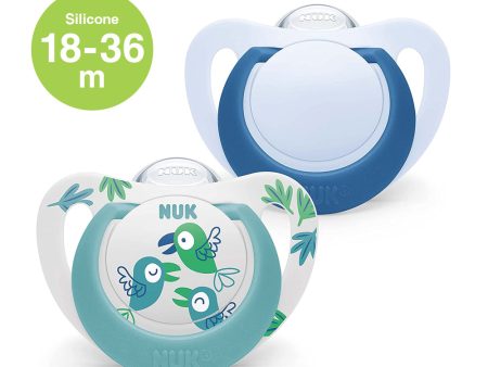 NUK Star Day Latex Soother Pacifier 2pcs-box - 18-36 months - Bird Online now