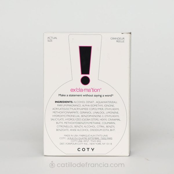 EXCLAMATION BY COTY EAU DE COLONIA MUJER 50ML Online now