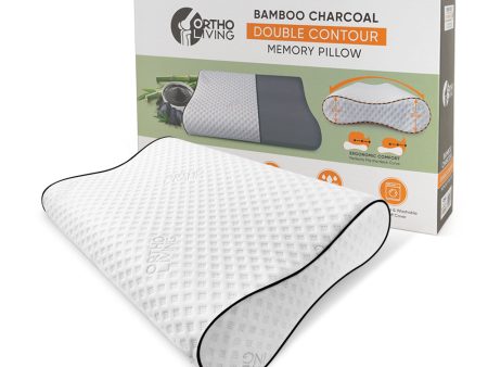 Ortho Living Bamboo Charcoal Double Contour Memory Pillow For Discount