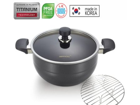 HAPPYCALL I.H Plasma Titanium 28cm Party Wok with Insert and Lid Online Sale